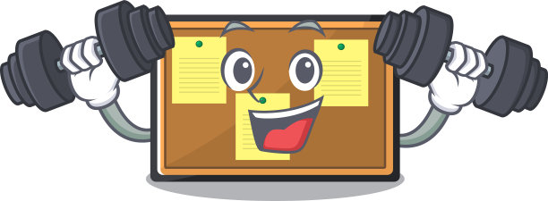 卡通形状的健身公告牌图片下载