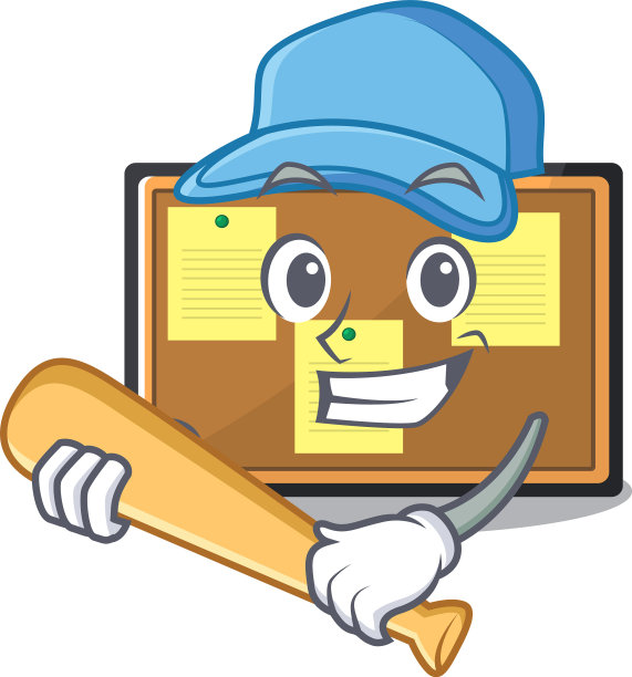 打棒球公告板与卡通图片下载