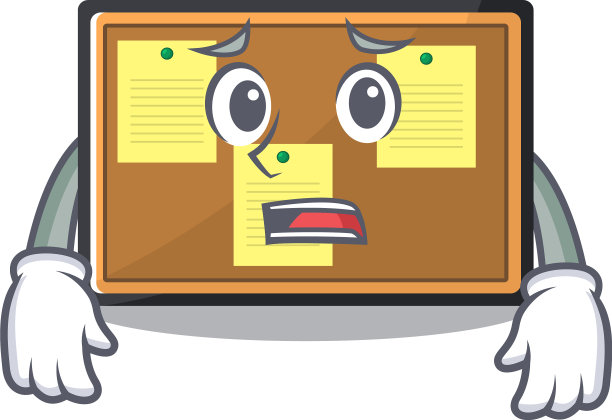 害怕布告栏孤立在吉祥物图片下载