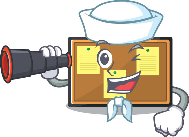 有双筒公告牌的水手被隔离在图片下载