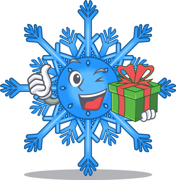 以礼物雪花与吉祥物隔绝图片下载