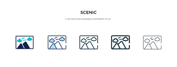 景区图标有两种不同的颜色和风格图片下载