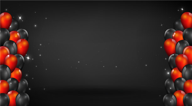 红色和黑色现实气球优雅图片下载