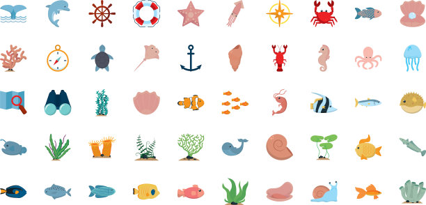 孤立海图标集设计图片下载