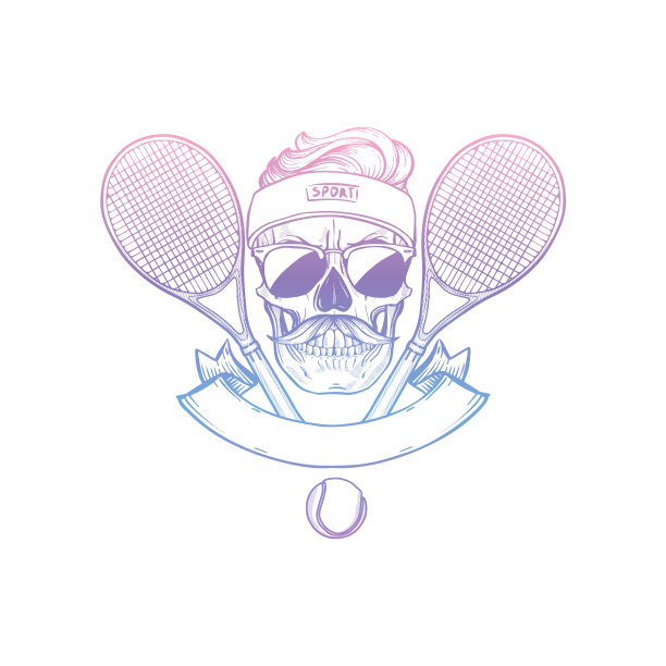 用网球拍画骷髅图片下载