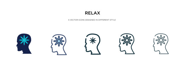 放松图标在不同的风格两种颜色和图片下载