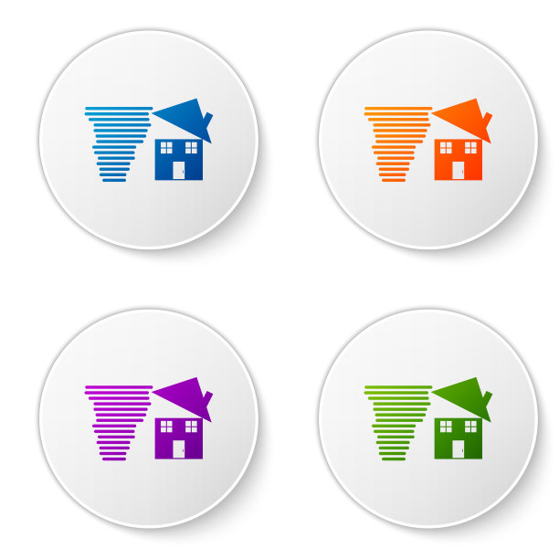 彩色龙卷风破坏房屋旋涡图片下载