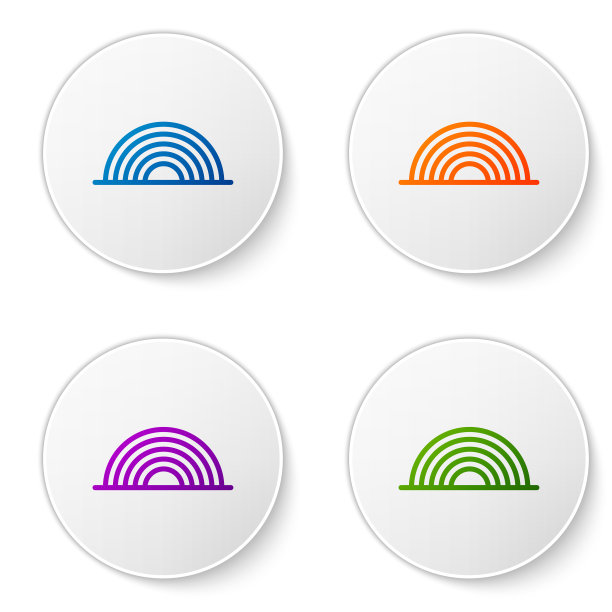 颜色彩虹与云图标孤立在白色图片下载