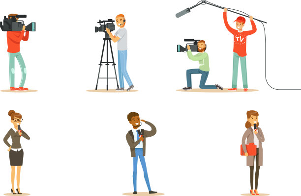 人物角色拍摄新闻和记者图片下载