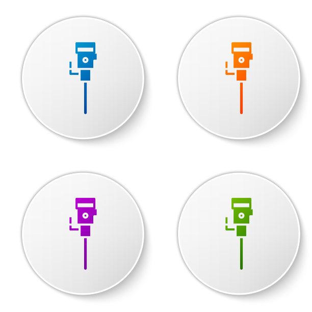 彩色施工手提钻图标隔离上图片下载