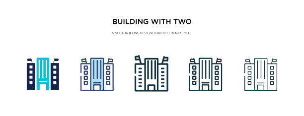 用不同风格的两个旗帜图标构建图片下载