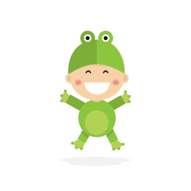 孤立的男孩打扮成一只青蛙图片下载