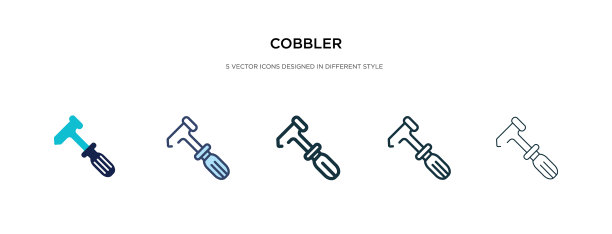 鞋匠图标在不同的风格两种颜色和图片下载