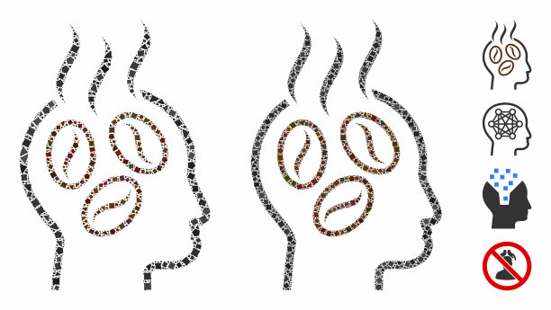 咖啡梦头马赛克图标摇曳的元素图片下载