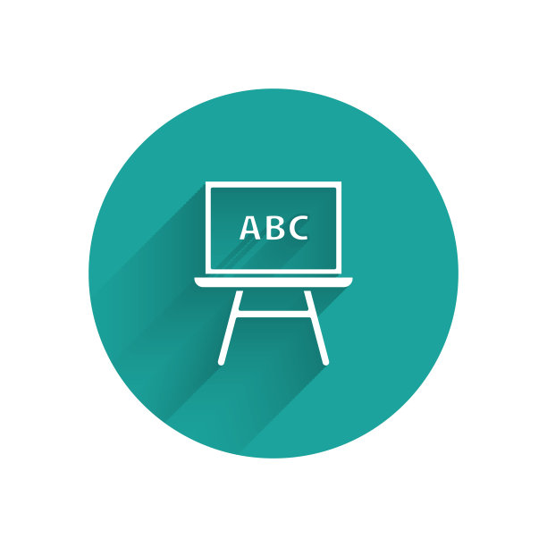 白色黑板图标孤立与长影子图片下载