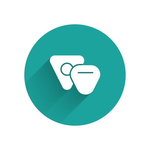 白色吉他挑图标孤立与长影子图片下载