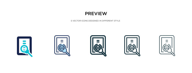 预览图标在不同的风格，两种颜色和图片下载