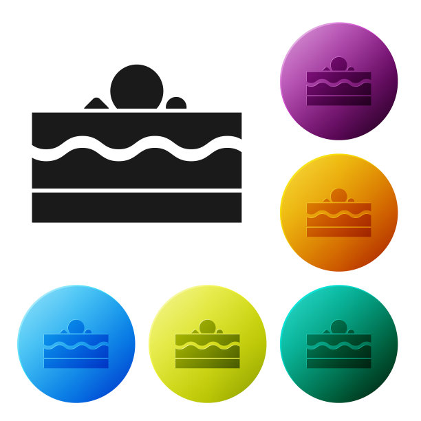 黑色蛋糕图标孤立在白色背景图片下载