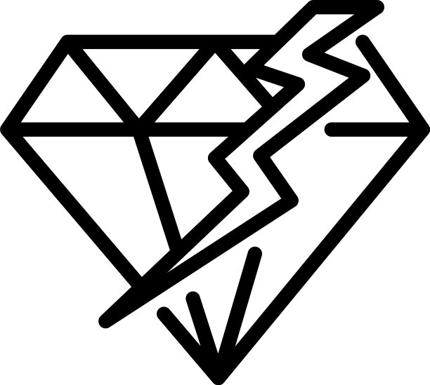 破裂的钻石图标轮廓风格图片下载