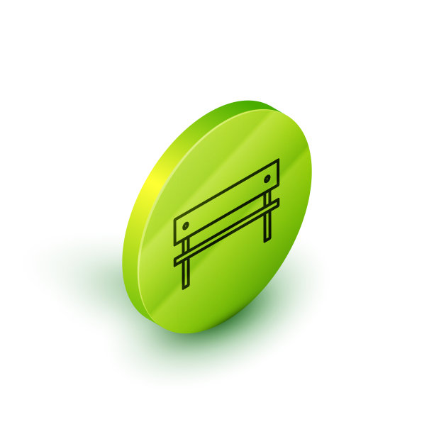 等距线凳图标孤立在白色上图片下载