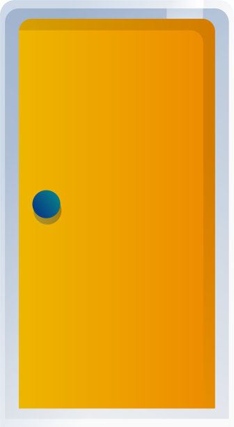 黄色门图标卡通风格图片下载