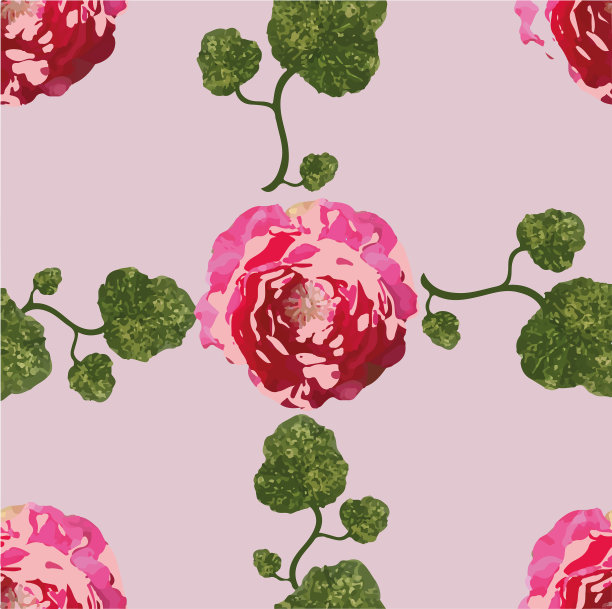 五颜六色的花和叶无缝图案印花图片下载