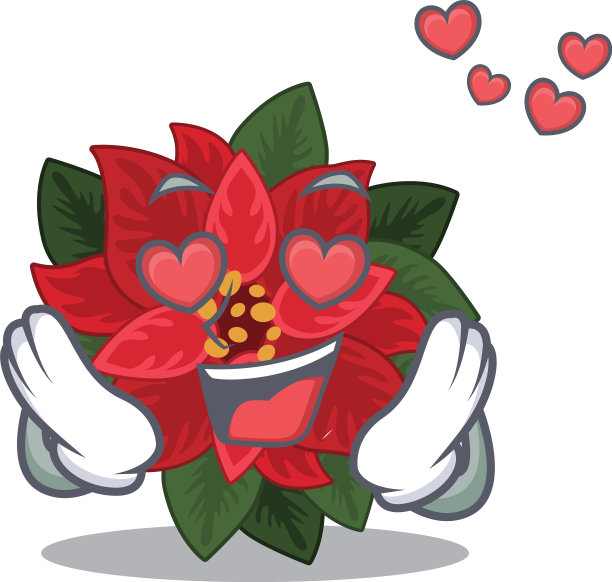 33、恋爱可爱花一品红快乐图片下载