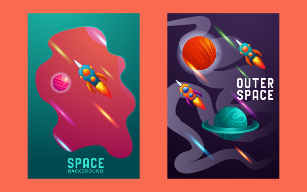 设置空间横幅覆盖天空行星设计图片下载