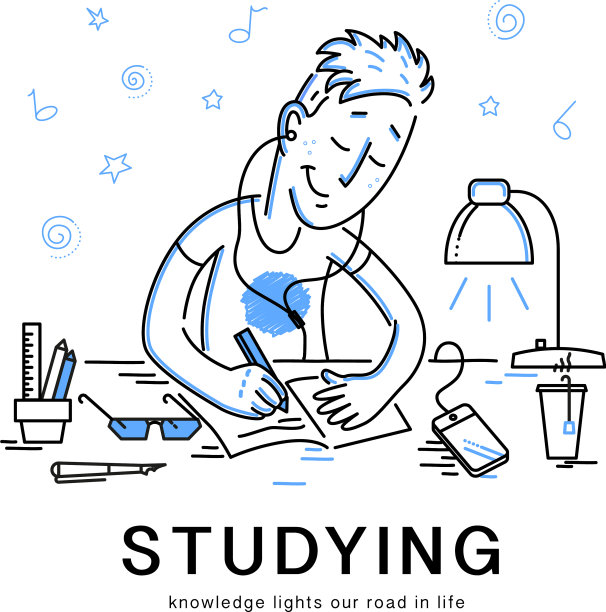 平面研究男孩学校图标设置孤立图片下载