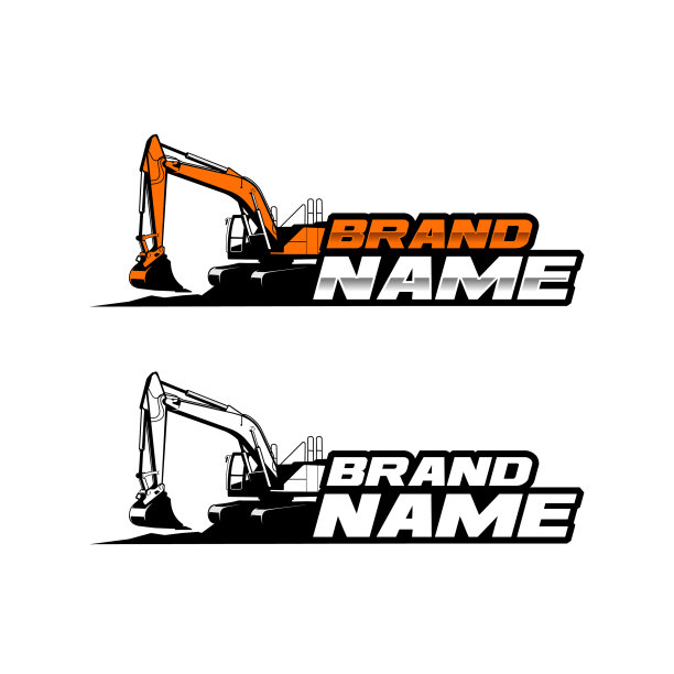 挖掘机标志模板图片下载