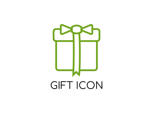 可爱的线条图标圣诞礼物图片下载