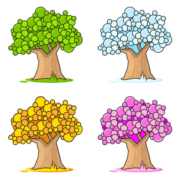 为你的设计设置白色背景上的树图片下载