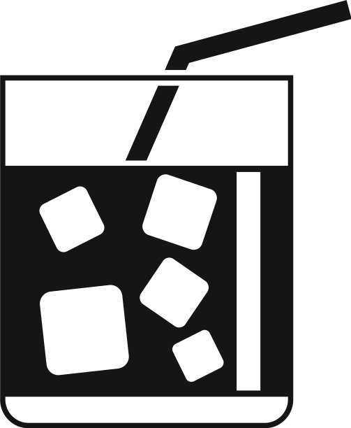 威士忌鸡尾酒图标简约风格图片下载