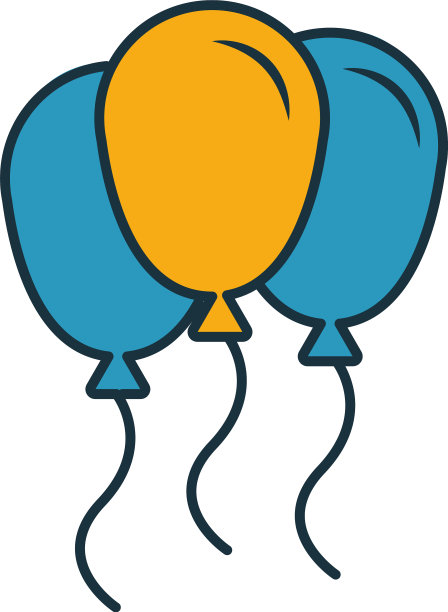 气球图标设置了四个不同的元素图片下载