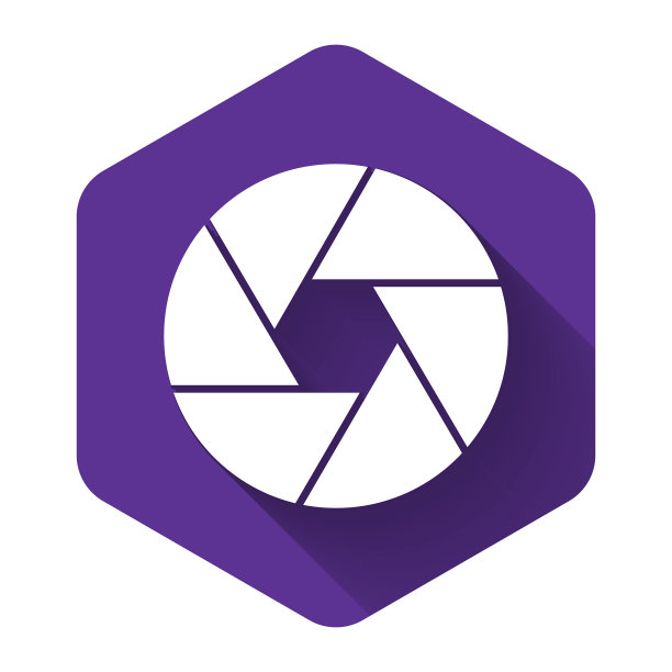 白色相机快门图标与长隔离图片下载