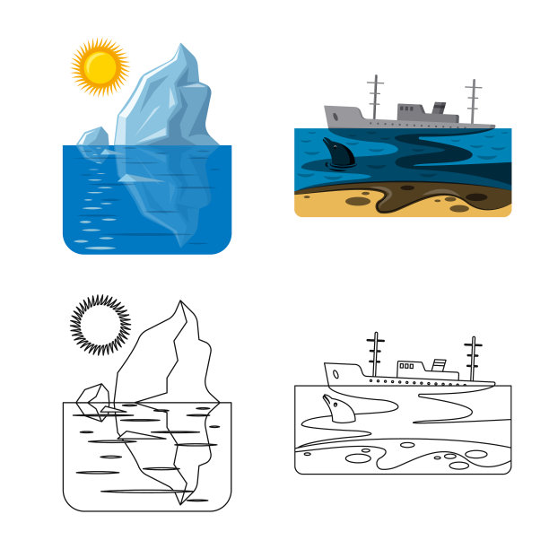 孤立对象自然灾害标志集图片下载