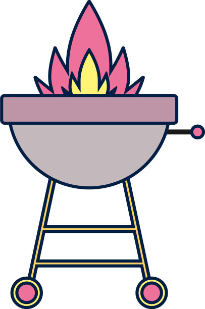 夏日烧烤详细风格图标图片下载