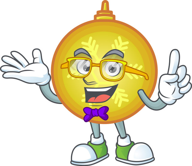 超级搞笑极客智能黄色圣诞球图片下载