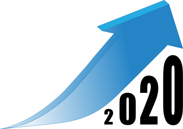 业务趋势上升图表箭头图标到2020年图片下载