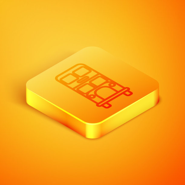 等距线双层巴士图标隔离图片下载