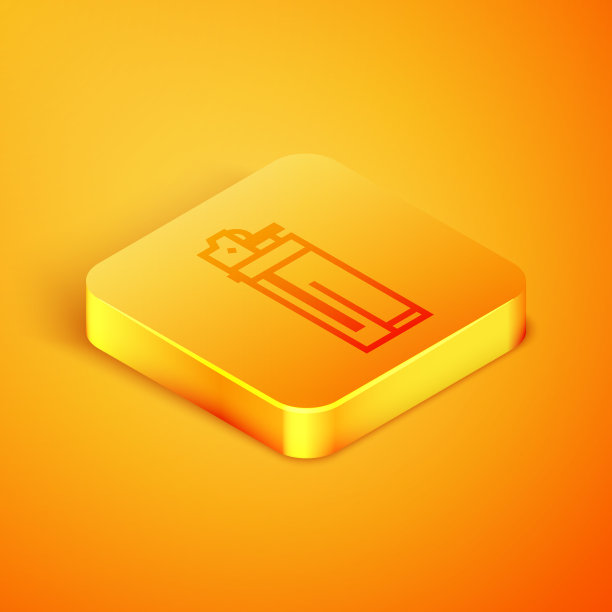 等距线亮图标隔离在橙色上图片下载