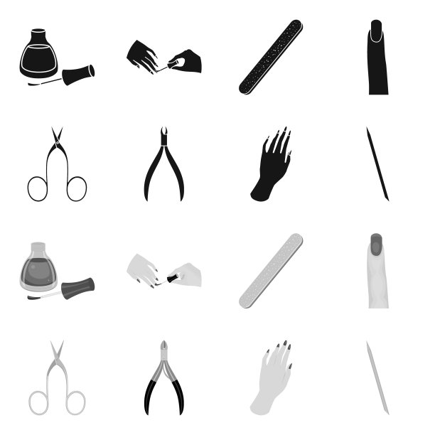 孤立对象美甲和化妆标志设置图片下载