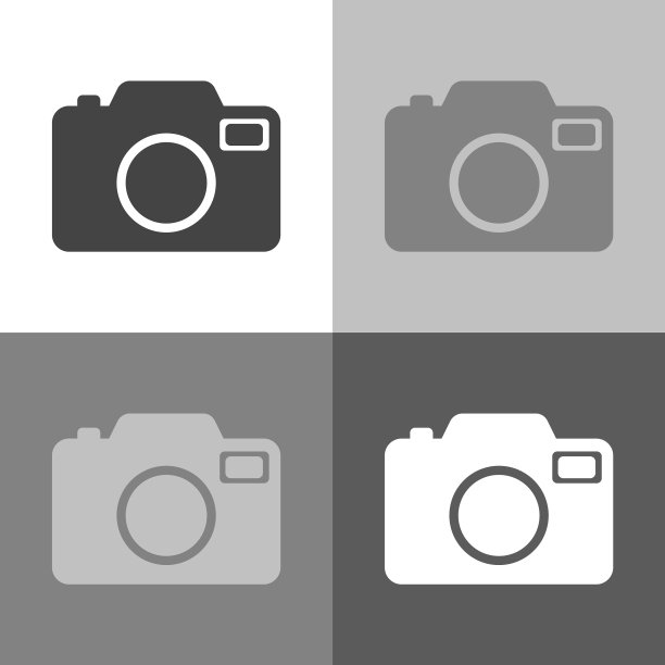 复古相机设置图标上的白灰黑颜色图片下载