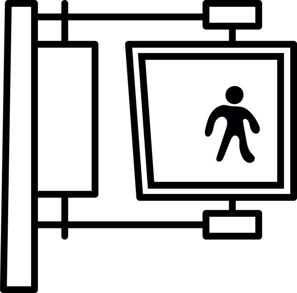 街道行人信号城市线路图标图片下载