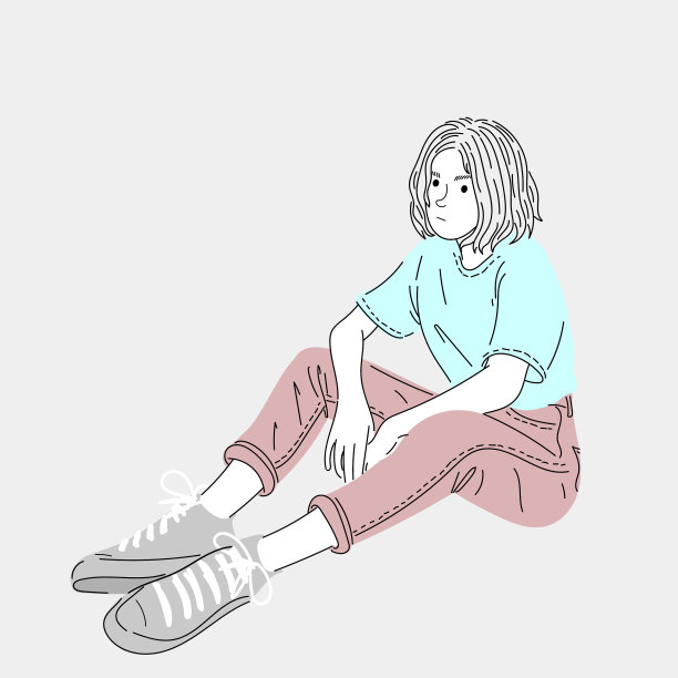 一个女人坐在路上等朋友图片下载