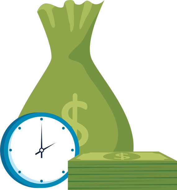 把钱装在袋子里，还有钟表和账单图片下载