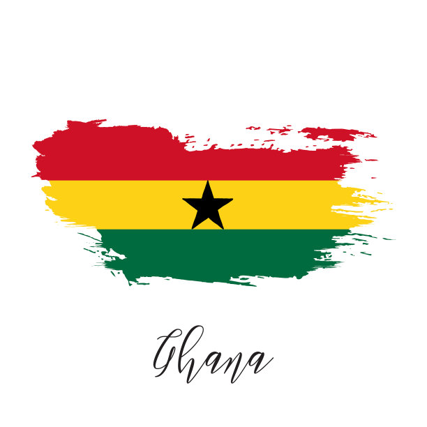 加纳水彩国旗图标图片下载