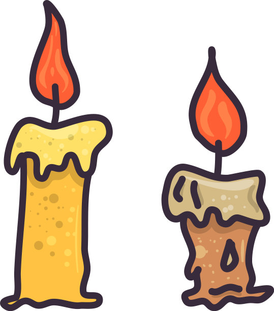 收集涂鸦用的两支蜡烛图片下载