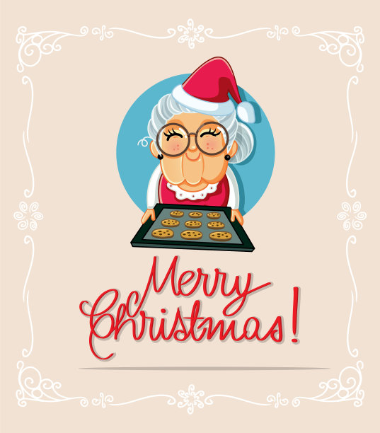 圣诞夫人用饼干庆祝图片下载