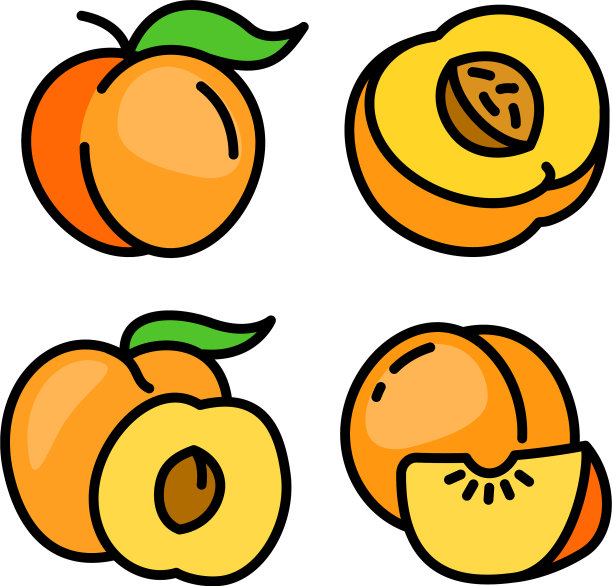 桃子图标设置轮廓风格图片下载